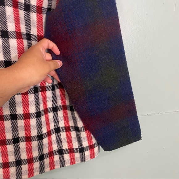 Carleen Admore Plaid Wool Jacket Patchwork Medium Shacket - Picture 8 of 10